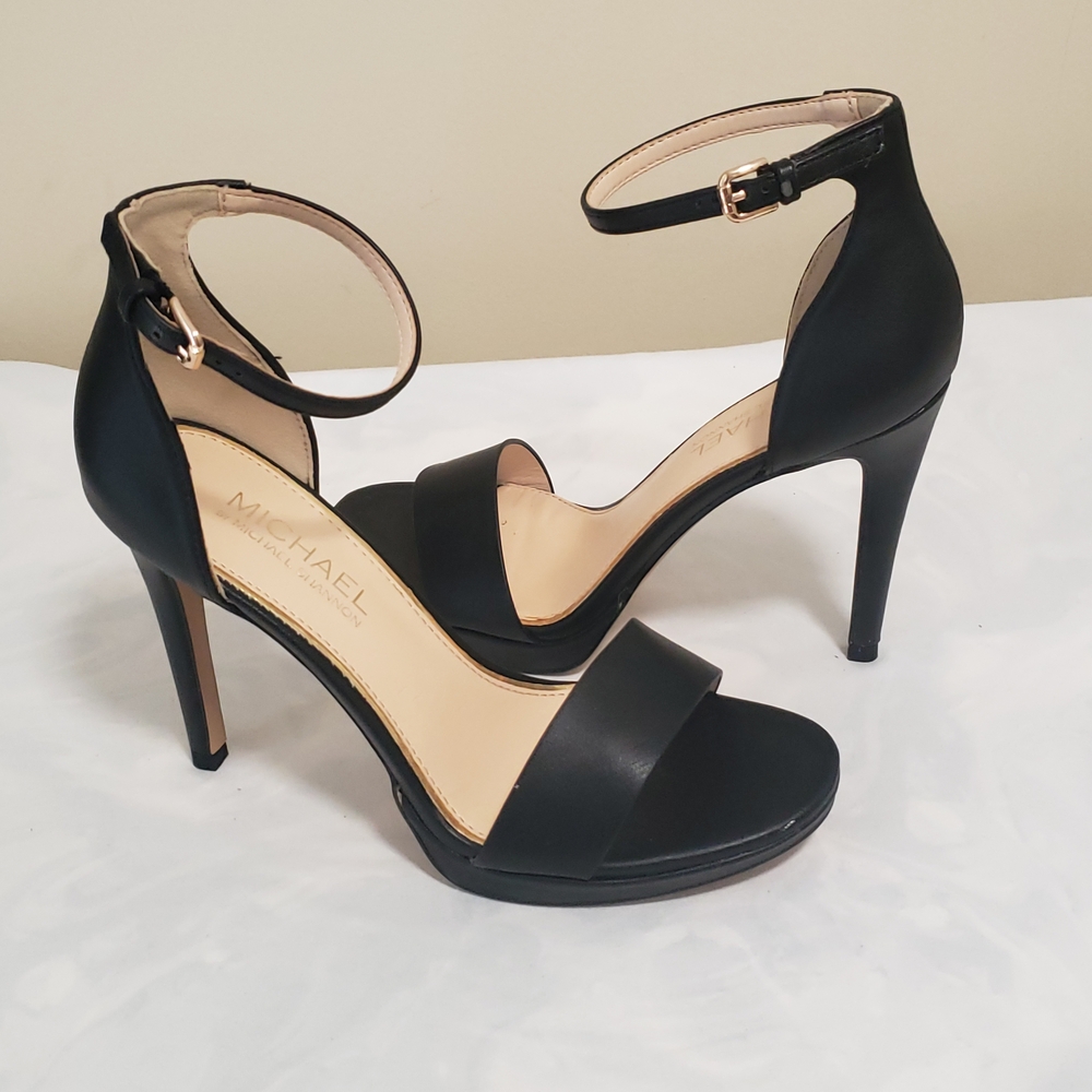 Michael Shannon Elegant Black Ankle Strap Heels